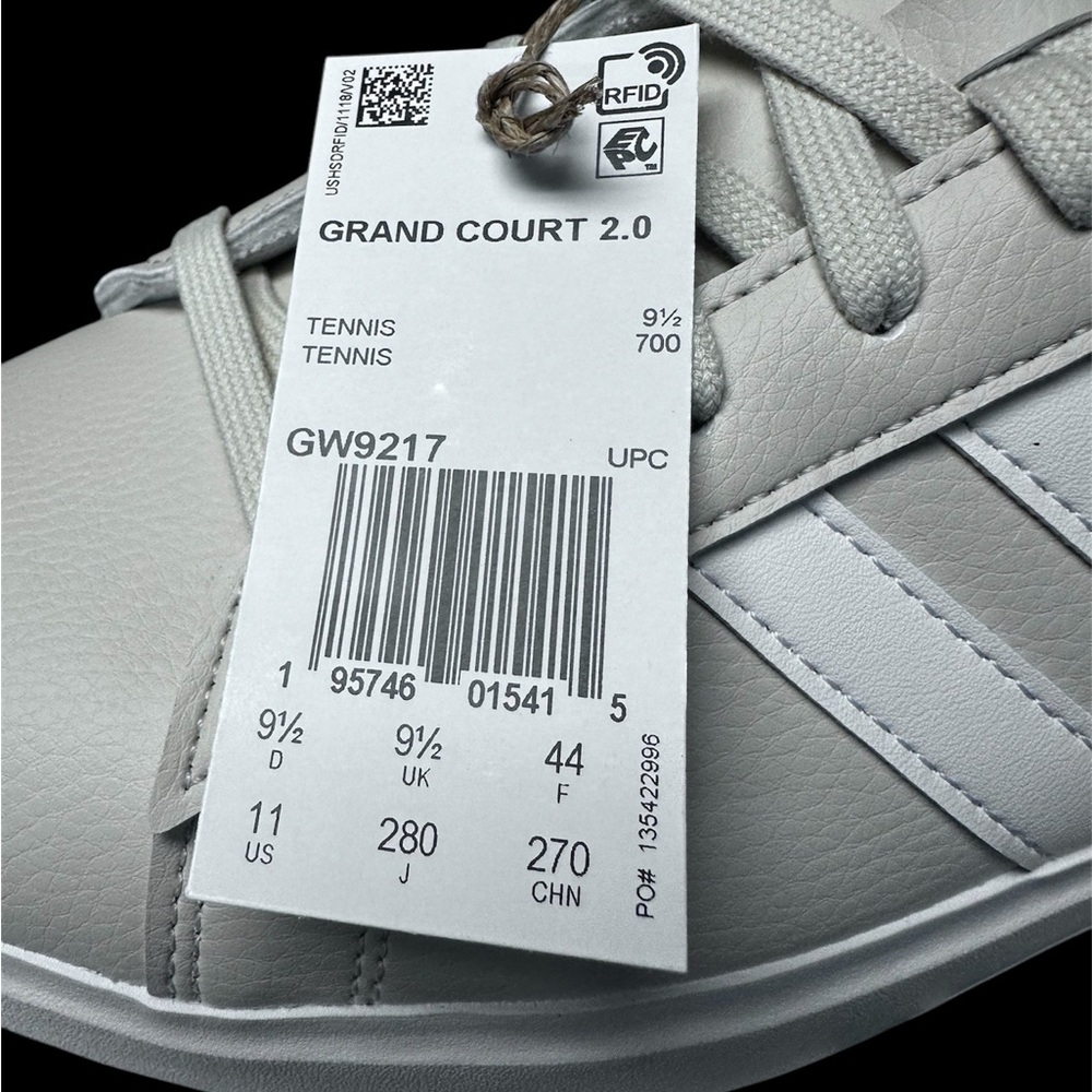Women’s Adidas Grand Court 2.0 Sneakers 'Beige White' GW9217 - Picture 2 of 3